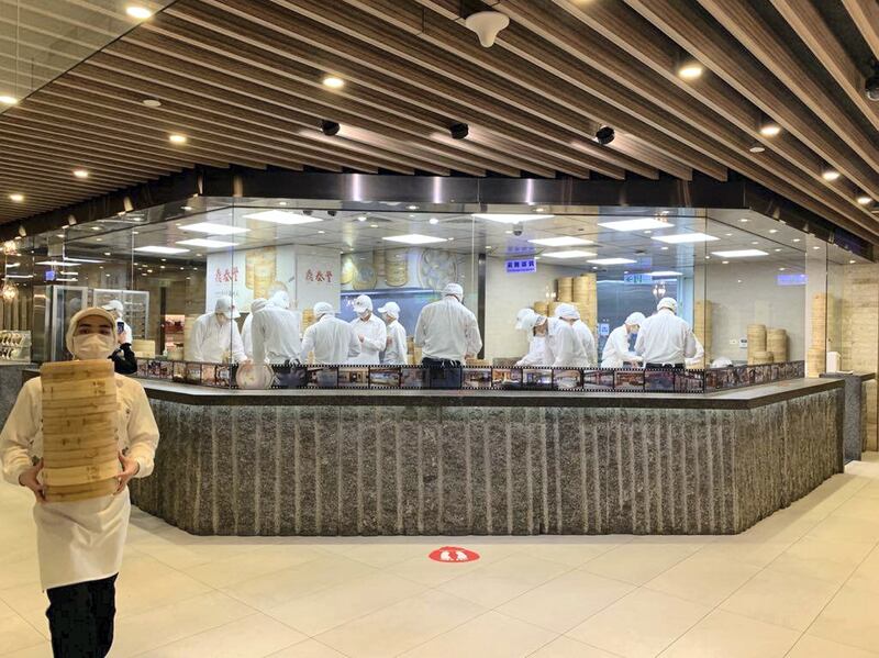 Chefs at work at Din Tai Fung in Taipei. Farah Andrews / The National