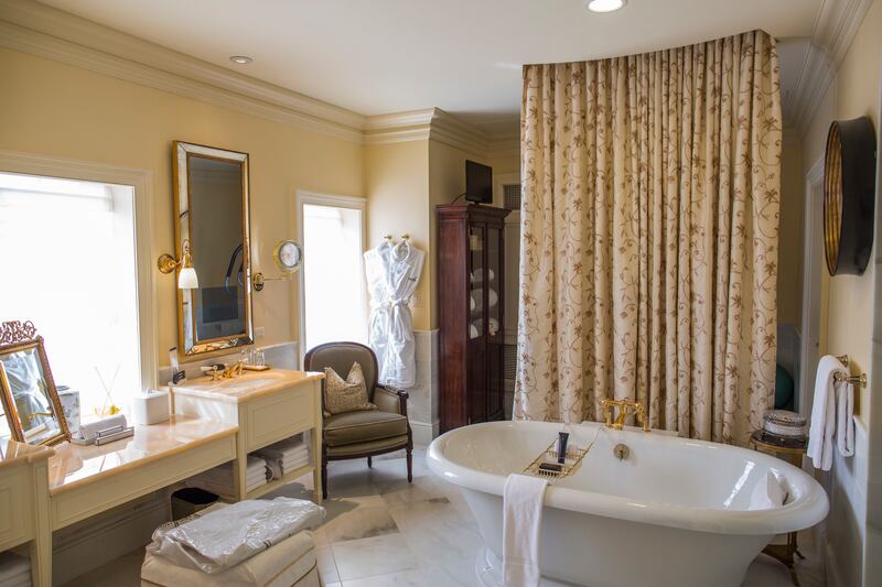 The master bathroom in the presidential suite at The Jefferson Hotel in Washington, DC. Getty Images