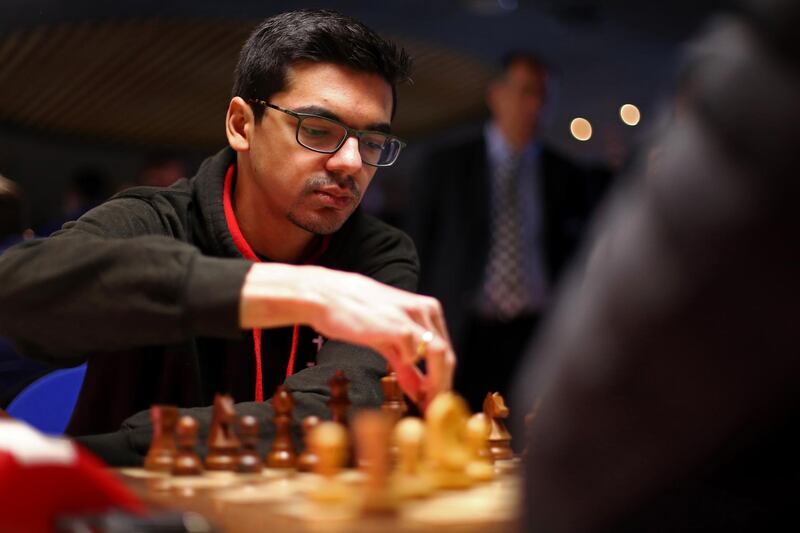 Anish Giri of Netherlands competes against Alireza Firouzja of FIDE and Iran during the 82nd Tata Steel Chess Tournament held at the home of PSV football club, Philips Stadion on January 16, 2020. Getty Images