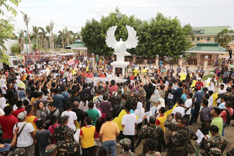 In January last year, Mr Lee claimed a victory in the signing of a unity of religions agreement between Catholic and Muslim leaders to bring an end to a 40-year conflict in Mindanao, in the Philippines. Courtesy HWPL 