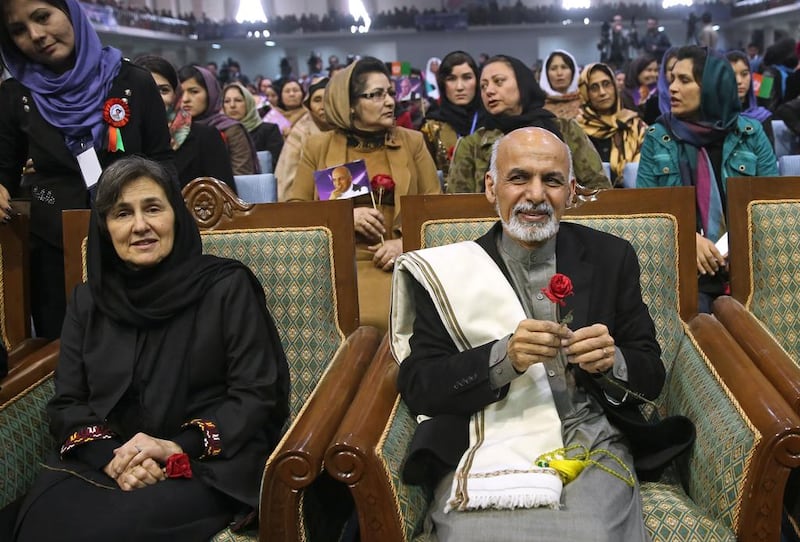 Afghan president Ashraf Ghani and his wife Rula Ghani in Kabul on March 9. Massoud Hossaini / AP Photo