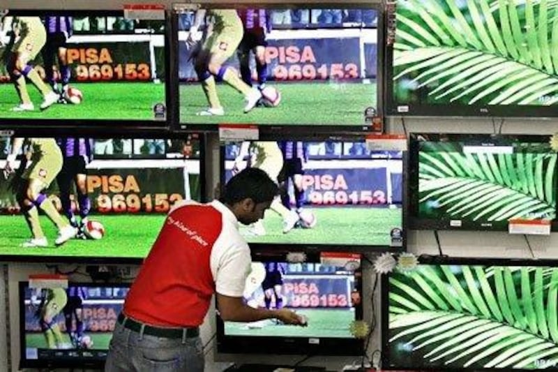 Television sales increased up to 35 per cent last week ahead of the Fifa Euro 2012 football tournament that began on Friday to kick off a long summer of sport. Jeff Topping/The National