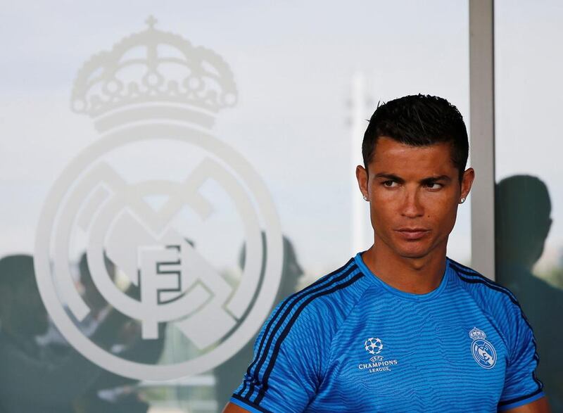 Cristiano Ronaldo hobbled out of training for Real Madrid on Tuesday. Andrea Comas / Reuters