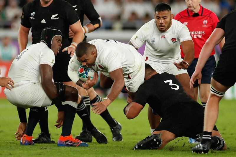 3. Kyle Sinckler (England). It is amazing how often the tight-head prop pops up in a playmaker role for England. He made more passes against New Zealand than four of his side’s backline. AFP
