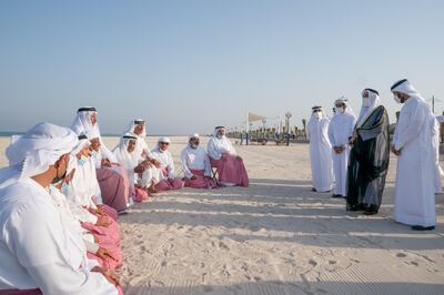 The Ruler of Sharjah, Sheikh Dr Sultan bin Muhammad Al Qasimi, at the new Kalba Corniche. Wam