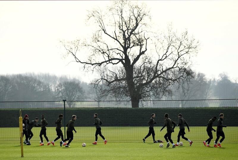 Arsenal Training - Arsenal Training Centre, St Albans, Britain, General view during training Action. Reuters