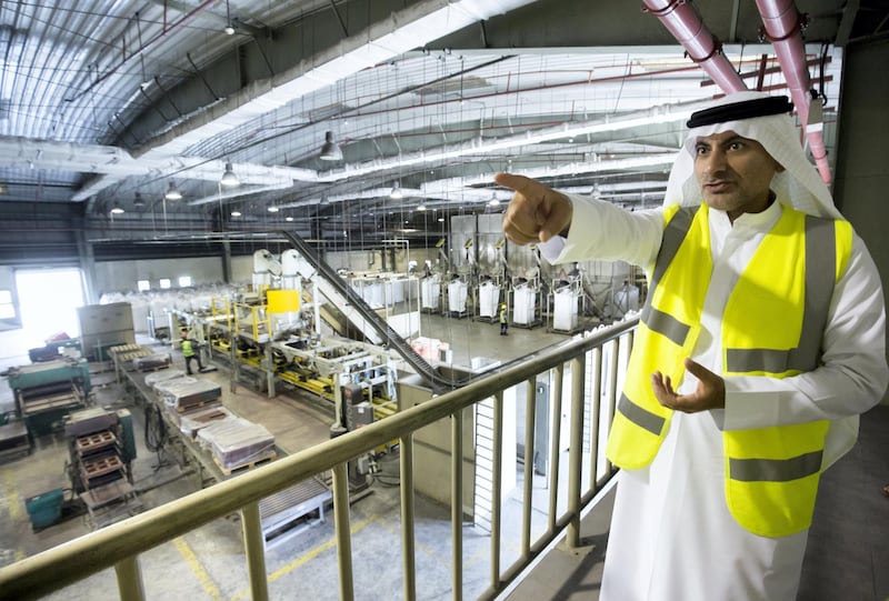 Sharjah, United Arab Emirates: Khaled Al Huraimel, Group Chief Executive officer giving the tour of the facilities at Bee'ah Waste Management.  Ruel Pableo for The National for Anna Zacharias story