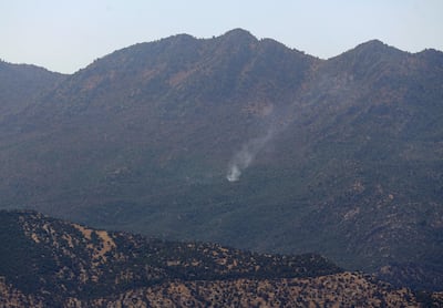 The site of what was believed to be a Turkish drone strike in the mountains of northern Iraqi Kurdistan. Chris Whiteoak / The National