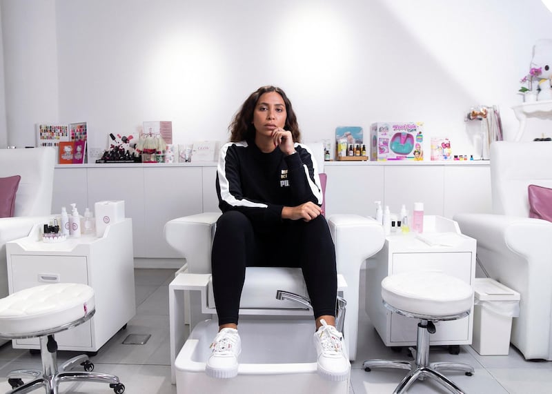 DUBAI, UNITED ARAB EMIRATES. 28 OCTOBER 2019. 
Marwa Alshamry (also known as DJ Maww) dressed in the Puma X Hello Kitty collaboration at the Hello Kitty Beauty Spa in Dubai.

(Photo: Reem Mohammed/The National)

Reporter:
Section: