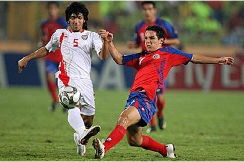 Players such as Amer Abdulrahman, left, in action in the U20 World Cup quarter-final defeat to Costa Rica, could step up to the senior team for the City friendly.