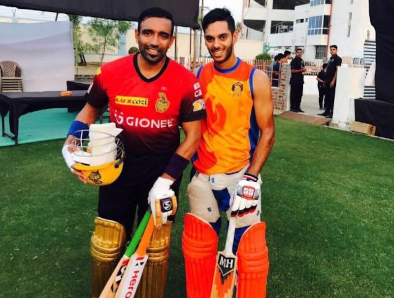 Chirag Suri, right, is enjoying his debut season in the Indian Premier League with the Gujarat Lions. Courtesy Chirag Suri