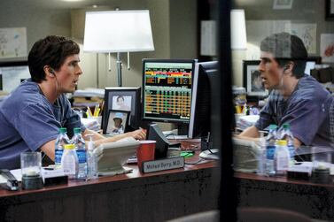 Christian Bale playing Wall Street guru Michael Burry in the 2015 Hollywood movie The Big Short. Mr Burry is now warning of the dangers of passive investing. Photo by Moviestore/Shutterstock (5490014c) 