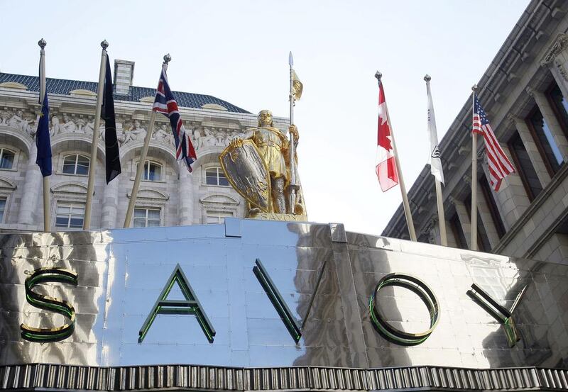 The Savoy Hotel in London. It is owned jointly by Saudi Arabia’s Prince Alwaleed bin Talal and Qatar’s state-run Katara Hospitality. Kirsty Wigglesworth / AP Photo