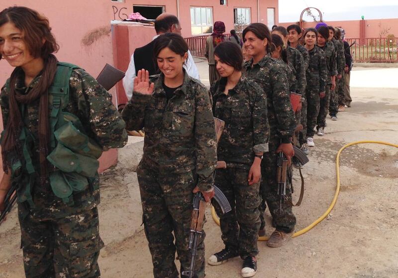 Young Yazidis between the ages of 15 and 30 are being trained under the banner of the Sinjar Resistance Units to fight off ISIL. Jonathan Krohn for The National