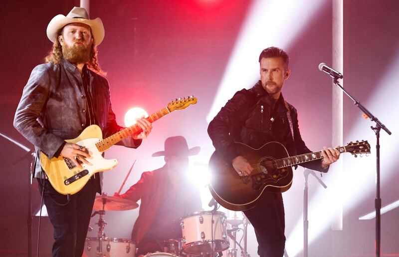 Brothers Osborne perform 'Dead Man's Curve' during the 56th Academy of Country Music Awards at the Ryman Auditorium in Nashville. Reuters