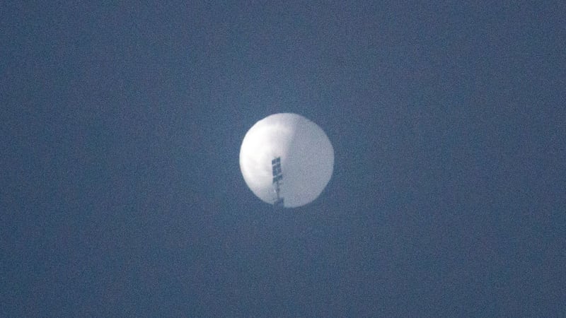 The suspected Chinese spy balloon over Billings, Montana. AFP