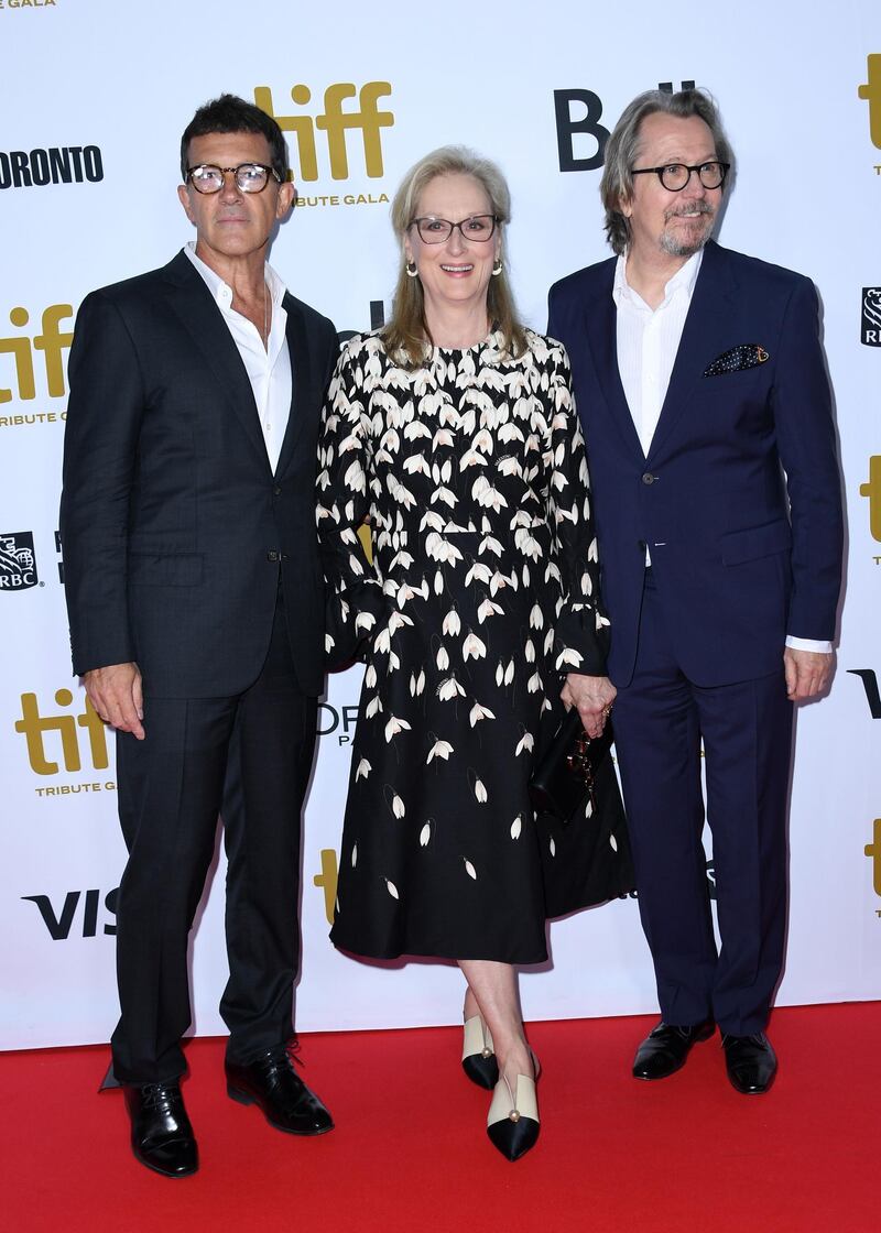Antonio Banderas, Meryl Streep and Gary Oldman attend the Tiff Tribute Gala during the 2019 Toronto International Film Festival on September 9, 2019. AFP