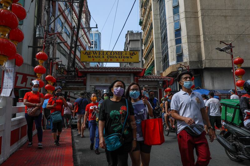 A Lunar New Year parade in the Chinatown district of Manila. EPA