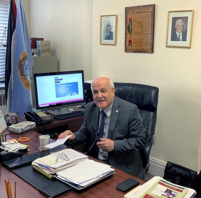 Riyad Mansour, Palestine‚Äôs UN ambassador at his office. Photo by Arthur MacMillan 