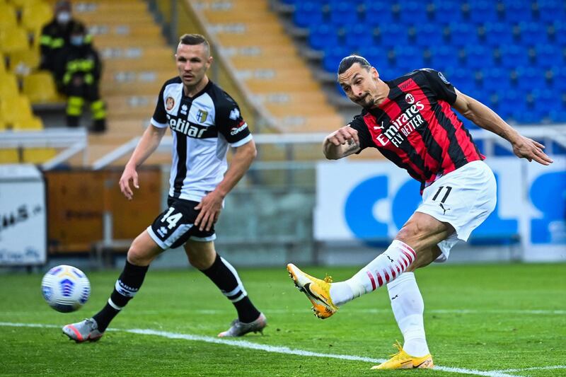 Zlatan Ibrahimovic against Parma. AFP