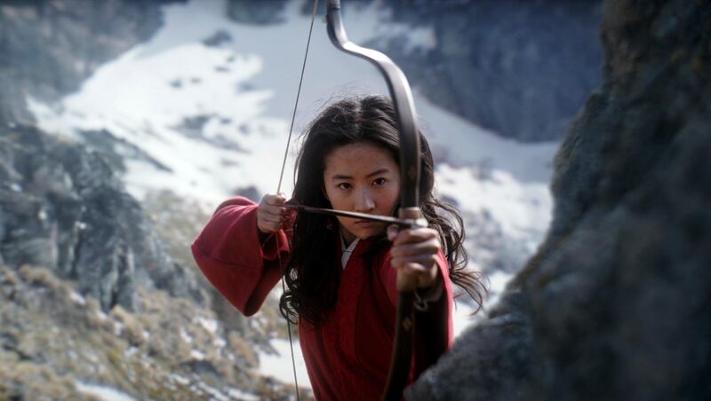 This image released by Disney shows Yifei Liu in the title role of "Mulan." Disney said Friday, June 26, 2020 that it would delay the release of the live-action adaptation until Aug, 21, 2020, after having already delayed its release from March until July because of the coronavirus pandemic. (Disney Enterprises, Inc. via AP)