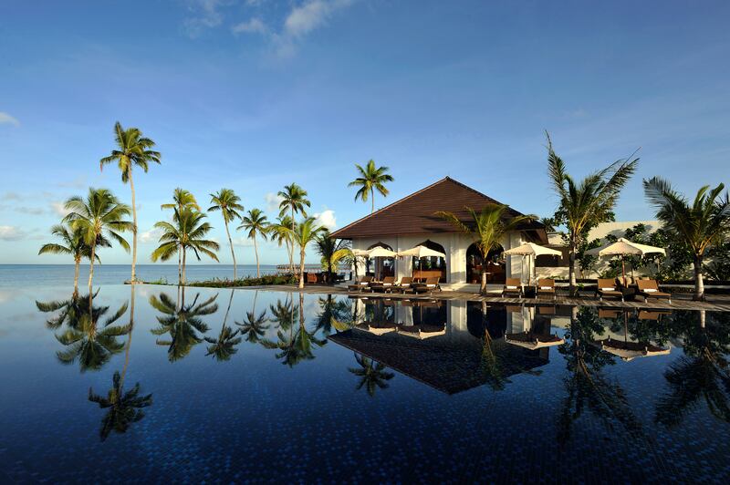 The infinity pool at the Residence Zanzibar. Courtesy The Residence Zanzibar