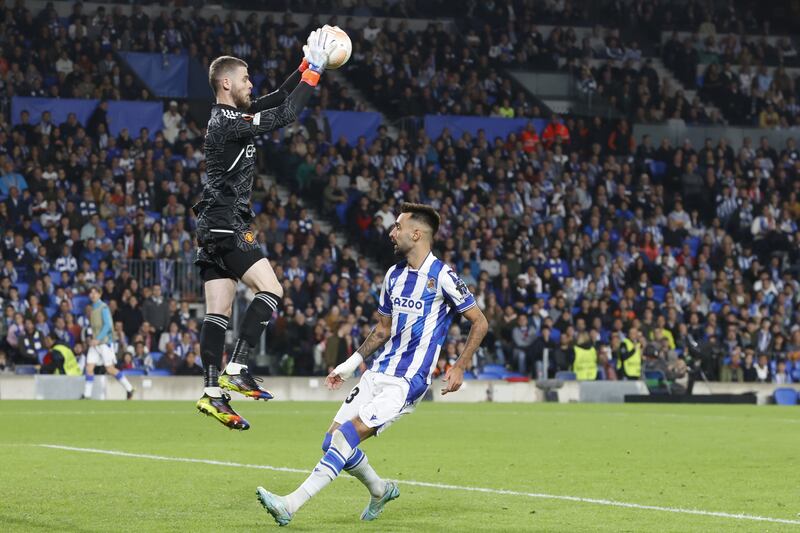 MANCHESTER UNITED RATINGS: David de Gea - 8 Fine double save before half time, the second a Mendez strike from close saw his teammates congratulate him in front of the 36,744 crowd. Alert as La Real swung high balls towards his net in search of an equaliser. 

EPA