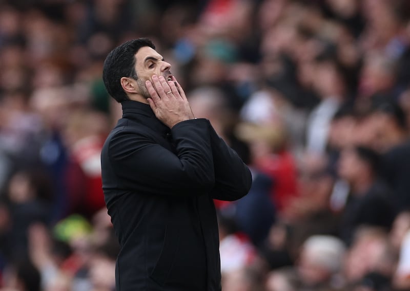 Arsenal manager Mikel Arteta on the touchline. Action Images 