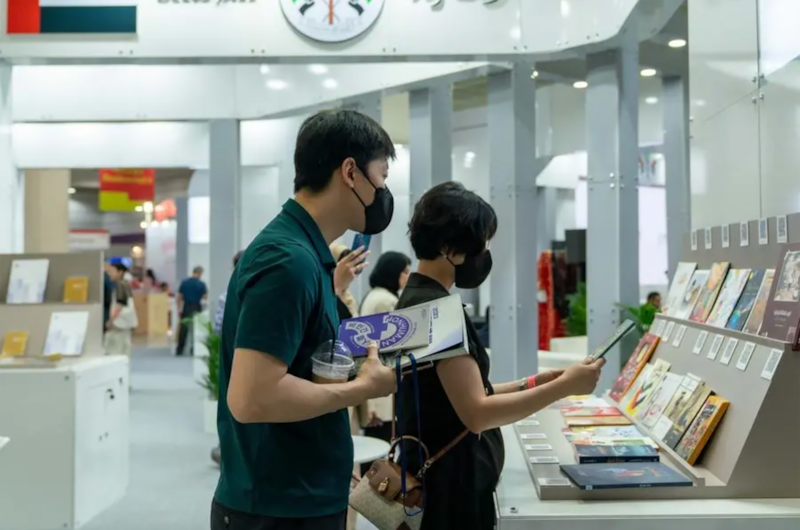The Sharjah pavilion at the Seoul book fair represents Emirati writers, publishers and cultural organisations. EPA