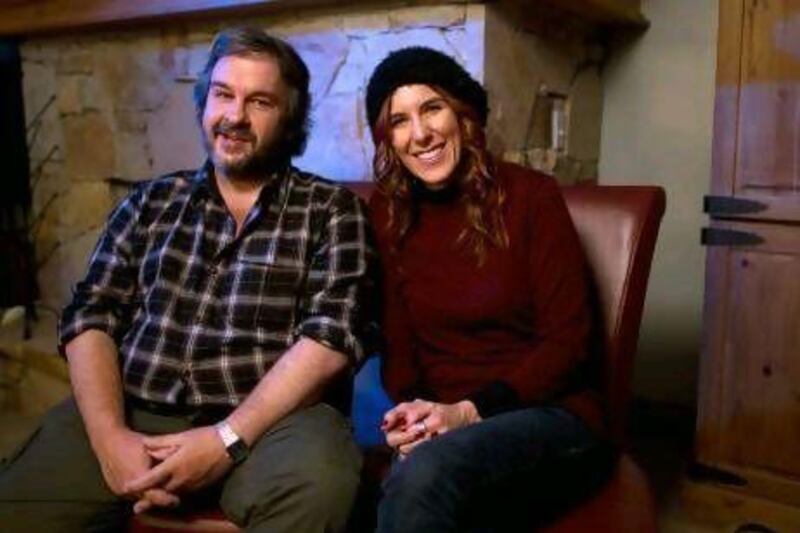 Peter Jackson with the director Amy Berg at the Sundance Film Festival.