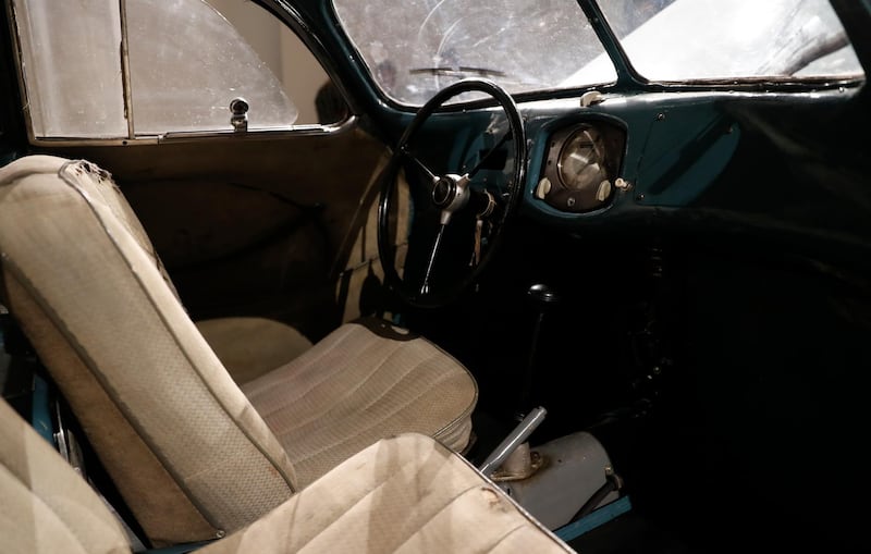 A look at the seats Ferdinand and Ferry Porsche sat in. AP Photo