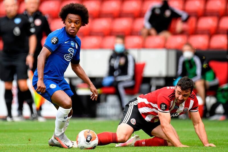 Willian - 5: Should have done more to assist James down the right for the Blades' second. Disappointing show. AFP