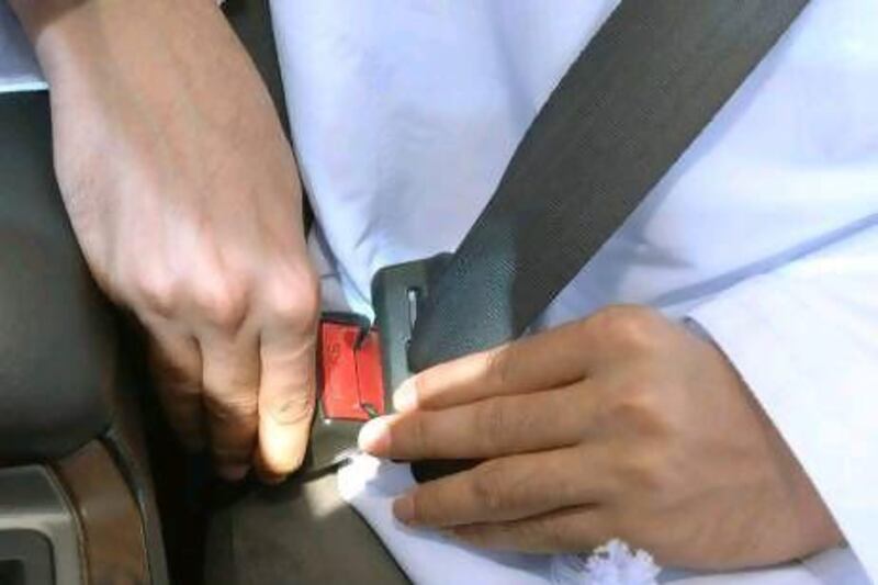 Sharjah Police are testing a device that prevents a car engine from starting unless the seat belts are fastened.