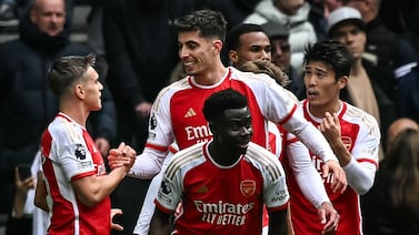 Kai Havertz and Bukayo Saka were both on target in Arsenal's 3-2 win over Tottenham. AFP