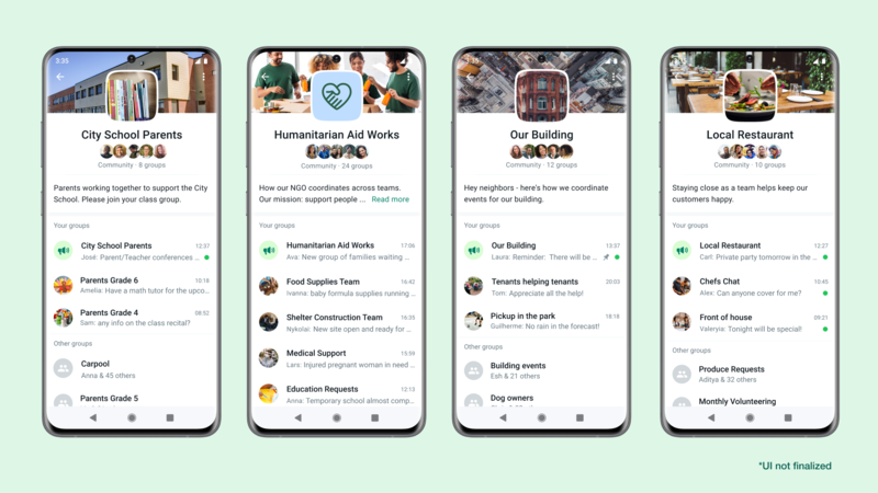 WhatsApp's new communities will give admins more control over messages sent to groups. Photo: Meta