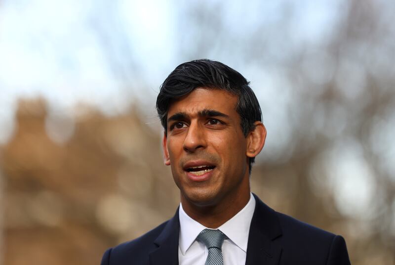 File photo: Britain's Chancellor of the Exchequer Rishi Sunak talks during a TV interview in London, Britain November 22, 2020. Reuters
