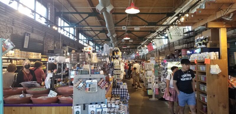 The Capitol Market in Charleston was formerly a train depot. Now it's filled with vendors selling fruit, vegetables and fish and even has a cafe and several restaurants. Photo: Stephen Starr