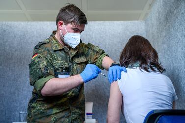 Germany administered more than one million Covid-19 vaccine doses in one day – a European record. AP 