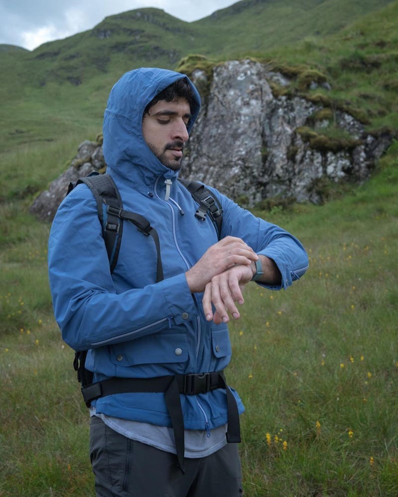 The Crown Prince hiking in Scotland during this year's summer. Instagram / Faz3