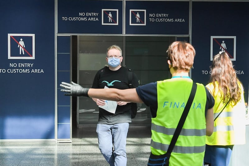 Passangers arriving at Helsinki-Vantaa airport in Vantaa, Finland. Eased travel restrictions allow visitors from Germany, Sweden and other countries to arrive in Finland.  EPA