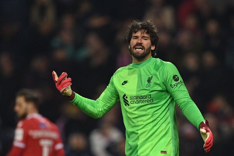 LIVERPOOL RATINGS: Alisson Becker – 6. The Brazilian came under less pressure than he might have expected. His kicking was uncertain but he was sharp off his line. AFP