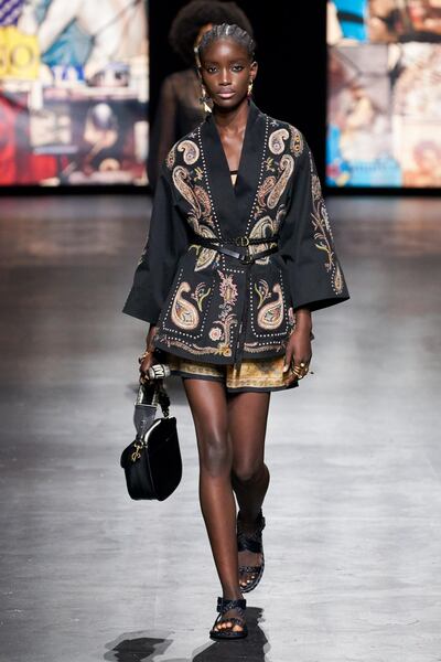 A paisley kimono at Dior spring / summer 2021. Courtesy Dior