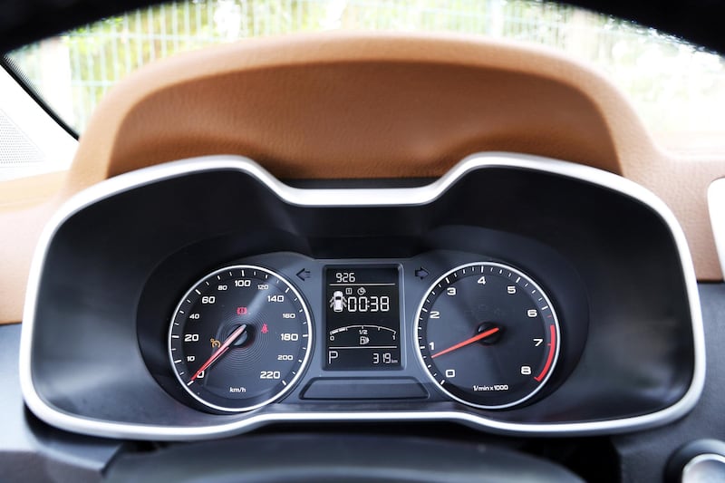 ABU DHABI , UNITED ARAB EMIRATES , APRIL 22 - 2018 :- Speedometer of the MG ZS SUV in Abu Dhabi. ( Pawan Singh / The National ) For . Story Arts & Life. by Adam Workman