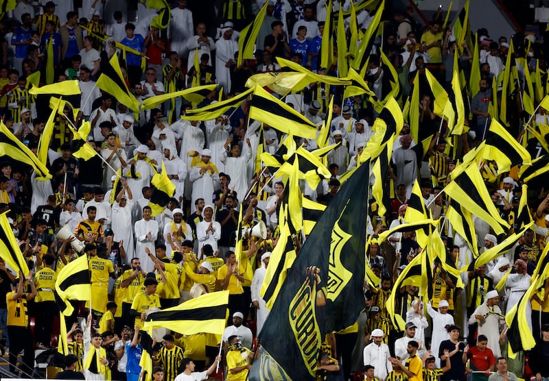 Al Ittihad fans in the stands before the match. Reuters