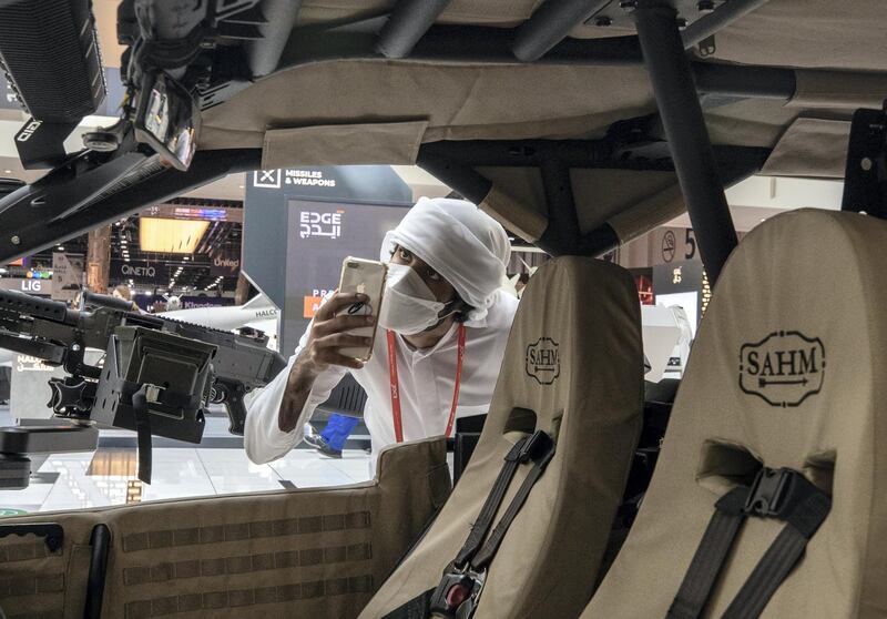 Abu Dhabi, United Arab Emirates, February 25, 2021.  Idex 2021 Day 5.
 The SAHM Light Tactical Vehicle has a payload of 810 kg.
Victor Besa / The National
Section:  NA/Stock Images