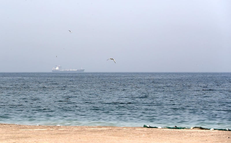 FUJAIRAH,  UNITED ARAB EMIRATES , May 12 – 2019 :- View of the sea area near the Fujairah Port in Fujairah. ( Pawan Singh / The National ) For News. 