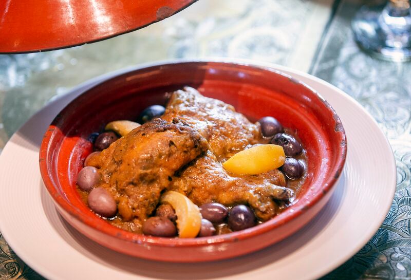 Olives feature heavily in the Tagine Chicken Meslalla.