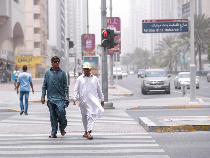 Abu Dhabi, U.A.E., July 6, 2018.
Abu Dhabi hazy weather shot from downtown AUH.
Victor Besa / The National
Section:  NA
For:  weather images for Olive Obina