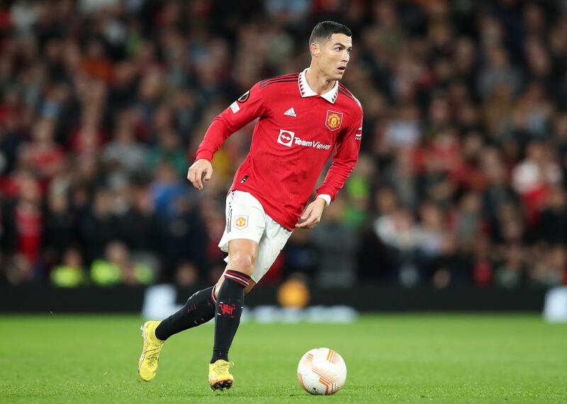 Cristiano Ronaldo runs with the ball. Getty