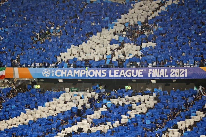 Hilal fans during the game in Riyadh. AFP